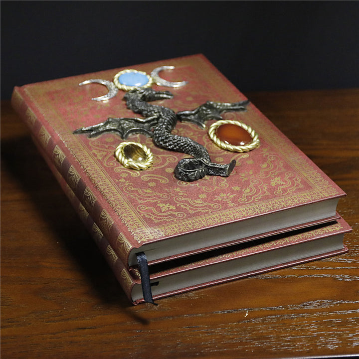 Libreta decorativa con dragón volador de piedra de cristal de Olivenorma
