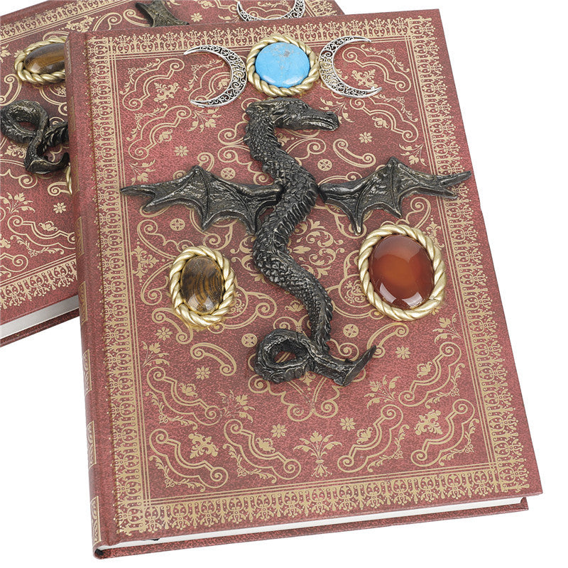 Libreta decorativa con dragón volador de piedra de cristal de Olivenorma