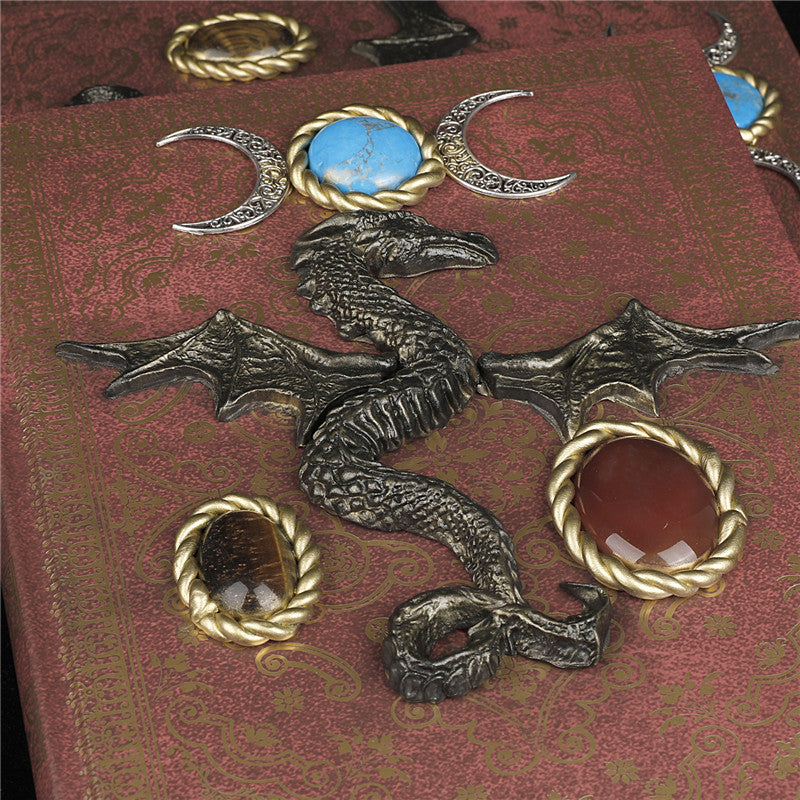 Libreta decorativa con dragón volador de piedra de cristal de Olivenorma
