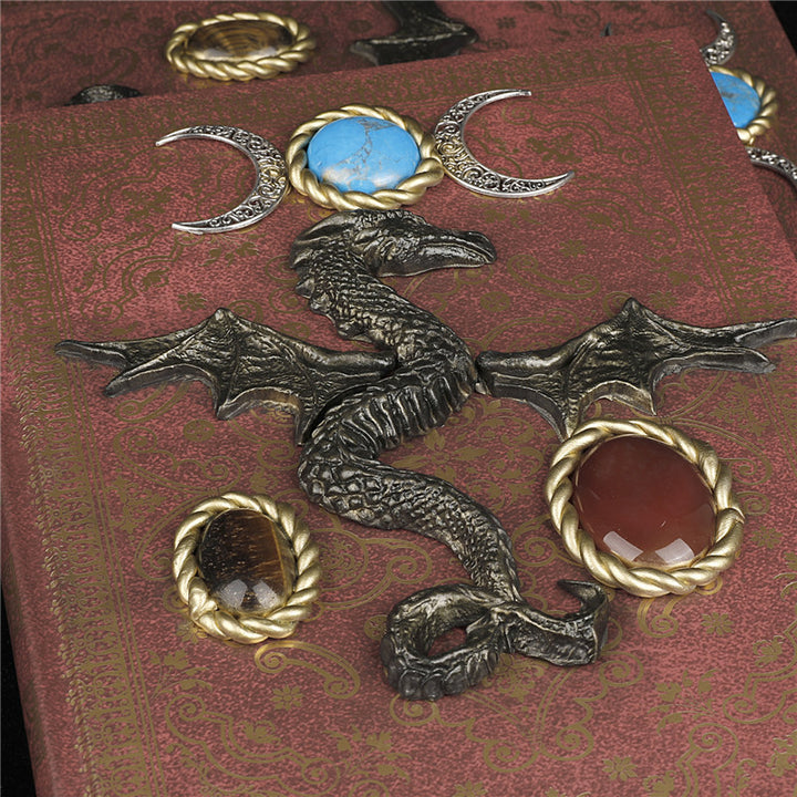 Libreta decorativa con dragón volador de piedra de cristal de Olivenorma