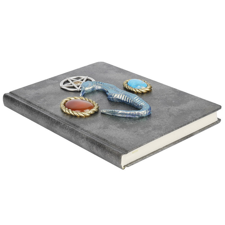 Libreta decorativa con estampado de caballito de mar turquesa y ágata roja de Olivenorma