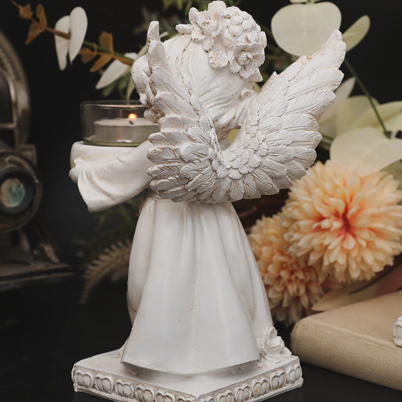 Adornos de escritorio con forma de ángel de resina de Olivenorma