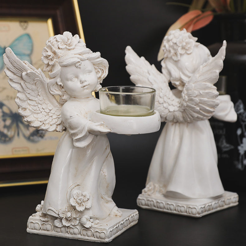 Adornos de escritorio con forma de ángel de resina de Olivenorma