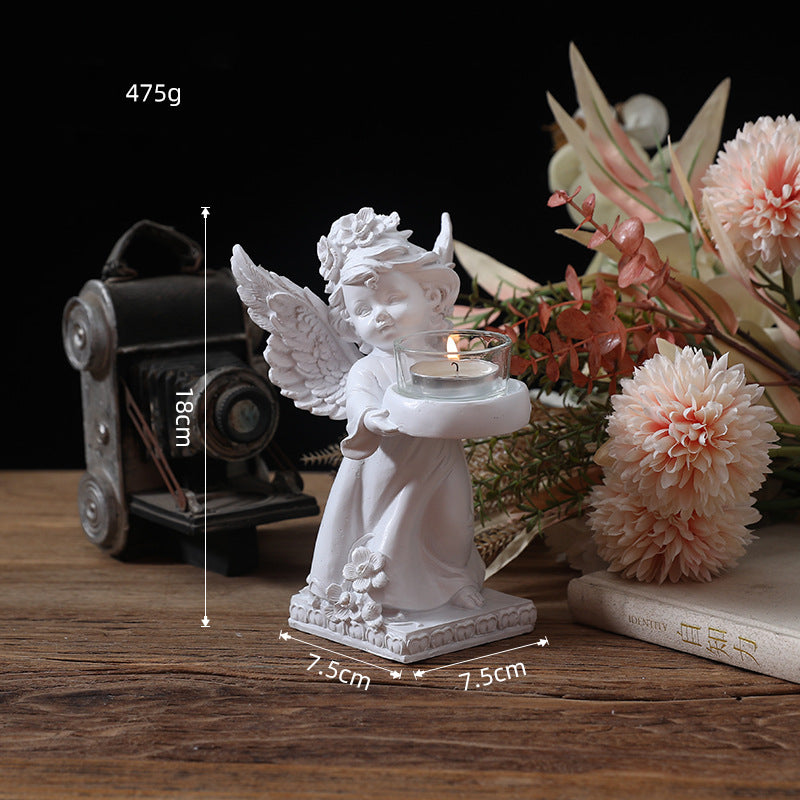 Adornos de escritorio con forma de ángel de resina de Olivenorma