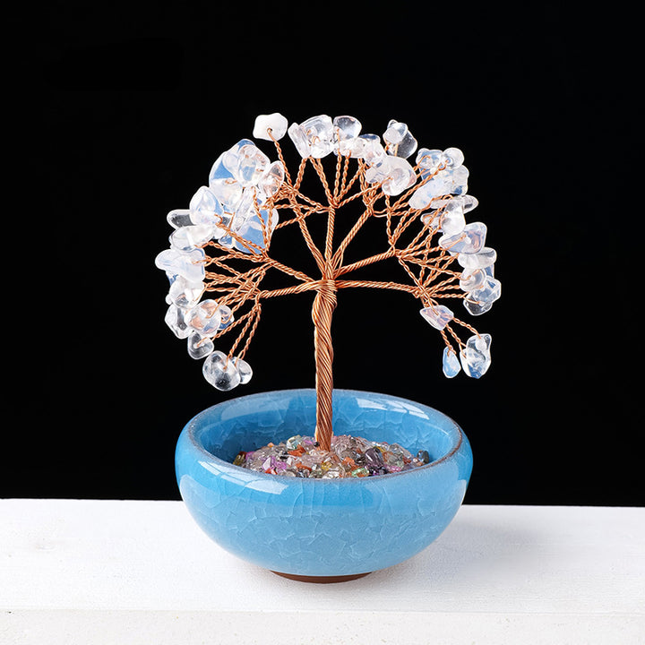 Piedra preciosa de cristal de grava Olivenorma para decoración del hogar, árbol de Feng Shui