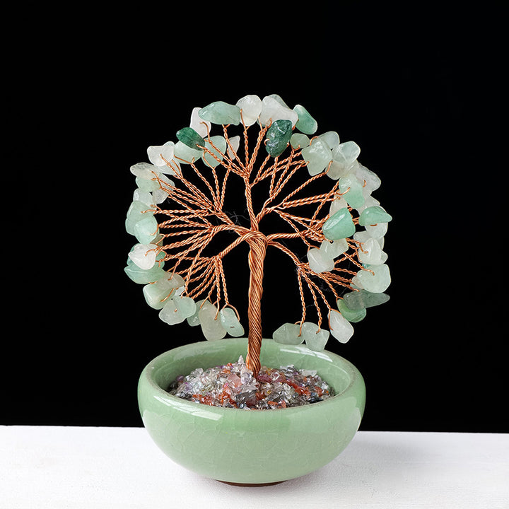 Piedra preciosa de cristal de grava Olivenorma para decoración del hogar, árbol de Feng Shui