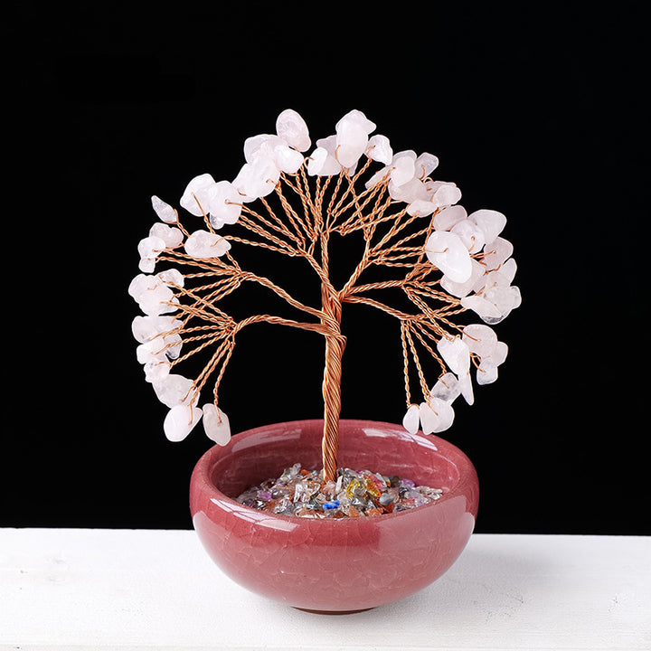 Piedra preciosa de cristal de grava Olivenorma para decoración del hogar, árbol de Feng Shui