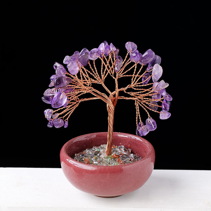 Piedra preciosa de cristal de grava Olivenorma para decoración del hogar, árbol de Feng Shui