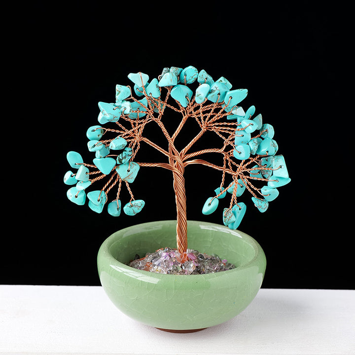 Piedra preciosa de cristal de grava Olivenorma para decoración del hogar, árbol de Feng Shui