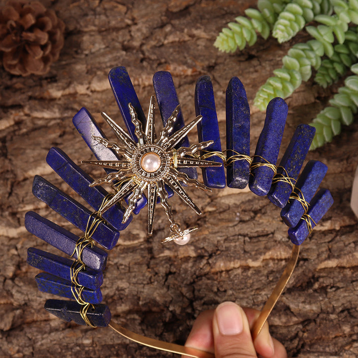 Tiara nupcial de la diosa del sol Olivenorma con corona de cristal