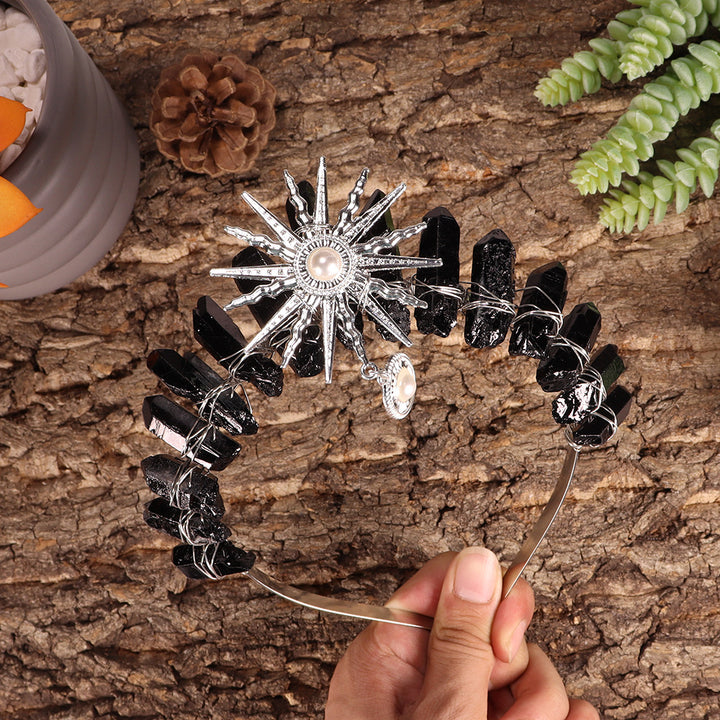 Tiara nupcial de la diosa del sol Olivenorma con corona de cristal