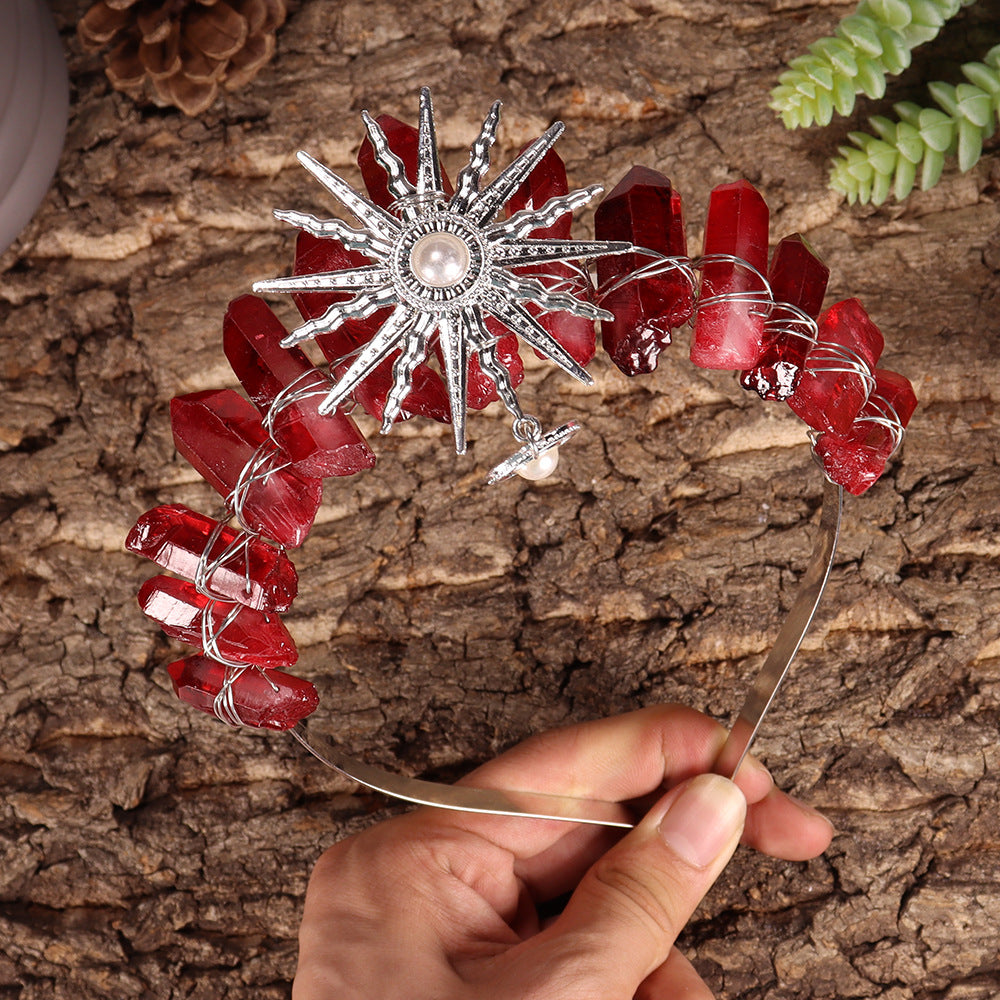 Tiara nupcial de la diosa del sol Olivenorma con corona de cristal