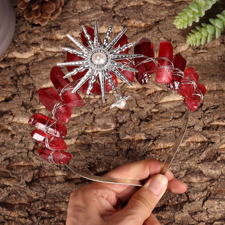 Tiara nupcial de la diosa del sol Olivenorma con corona de cristal