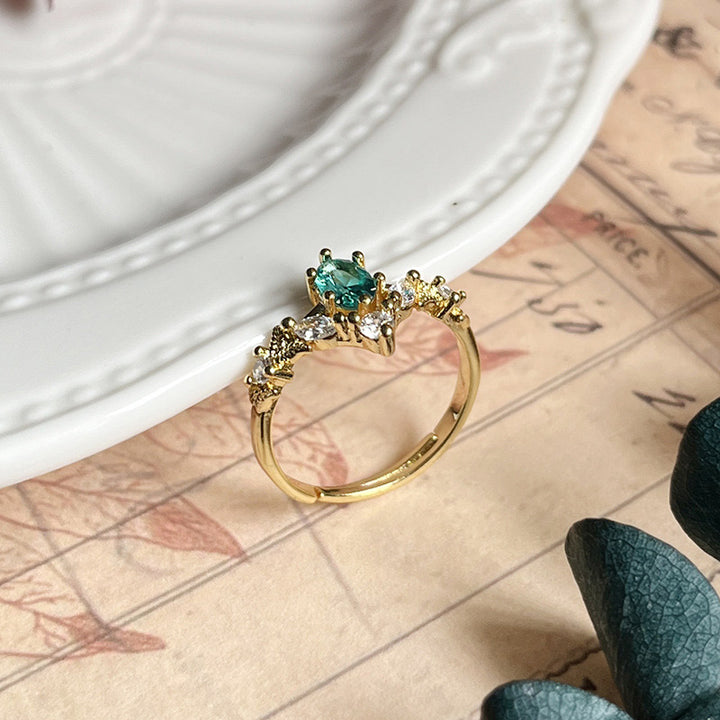 Anillo curativo de turmalina de Paraíba "Corona de Chamuel" de Olivenorma