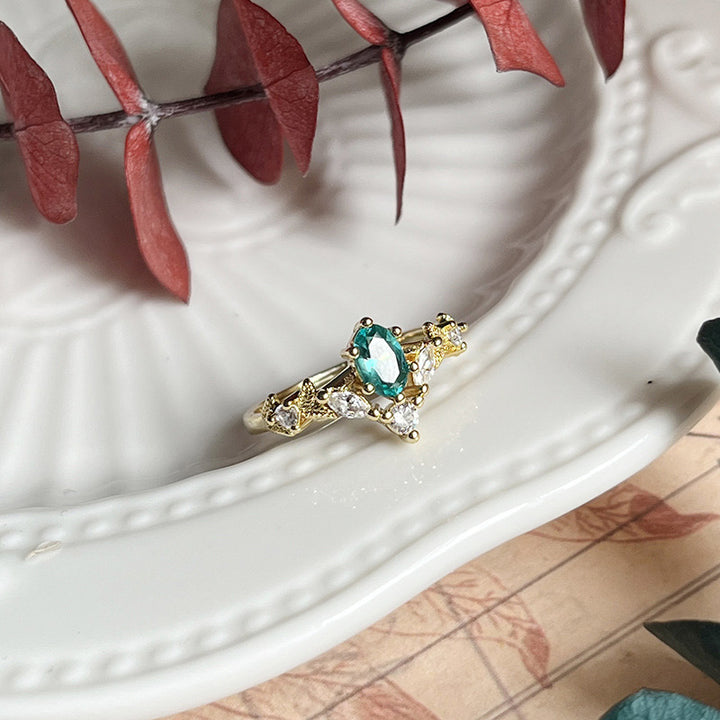 Anillo curativo de turmalina de Paraíba "Corona de Chamuel" de Olivenorma