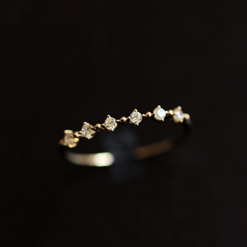 Anillo de plata de ley S925 con circonitas de Olivenorma