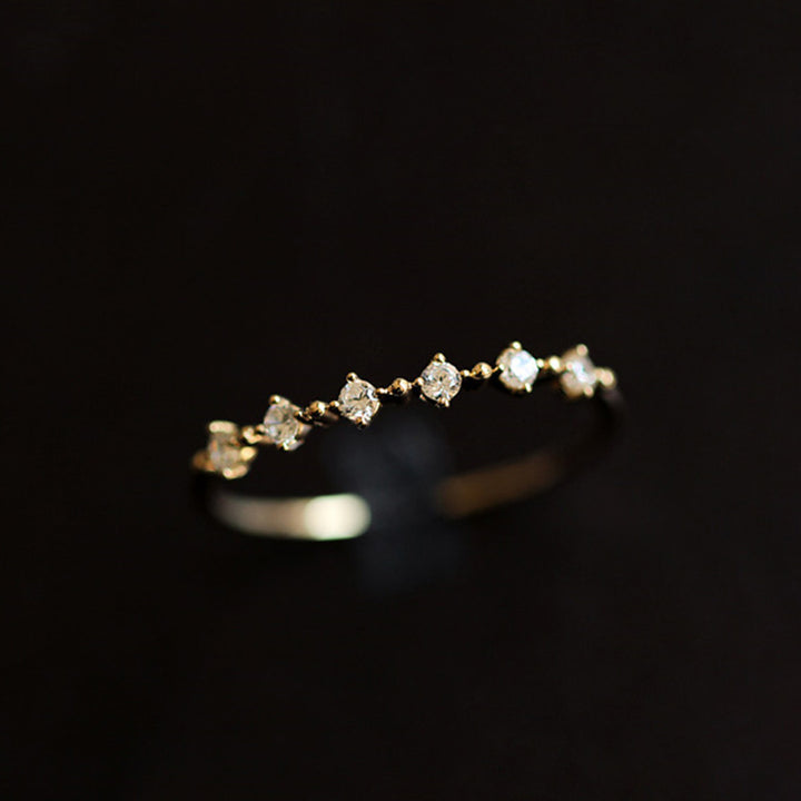 Anillo de plata de ley S925 con circonitas de Olivenorma