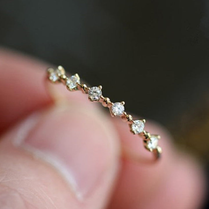 Anillo de plata de ley S925 con circonitas de Olivenorma