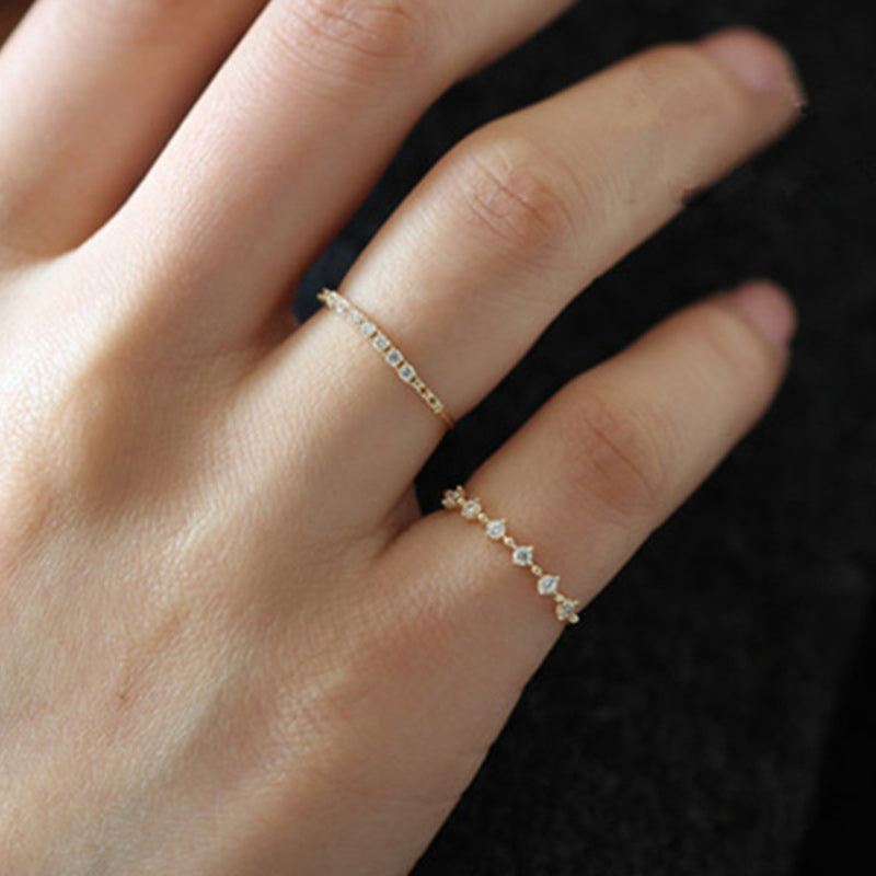Anillo de plata de ley S925 con circonitas de Olivenorma