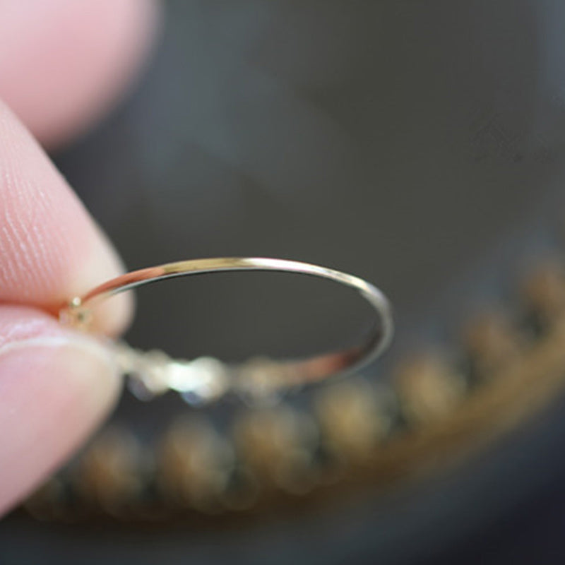 Anillo de plata de ley S925 con circonitas de Olivenorma