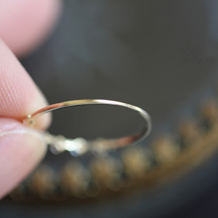 Anillo de plata de ley S925 con circonitas de Olivenorma