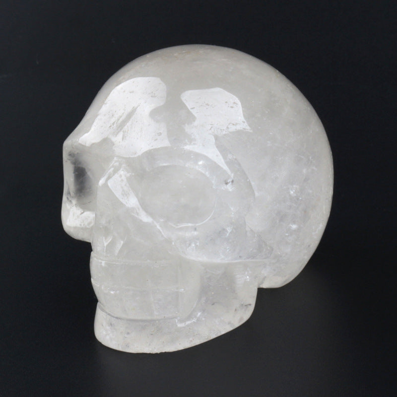 Decoración de calavera de cristal de cuarzo transparente de Olivenorma