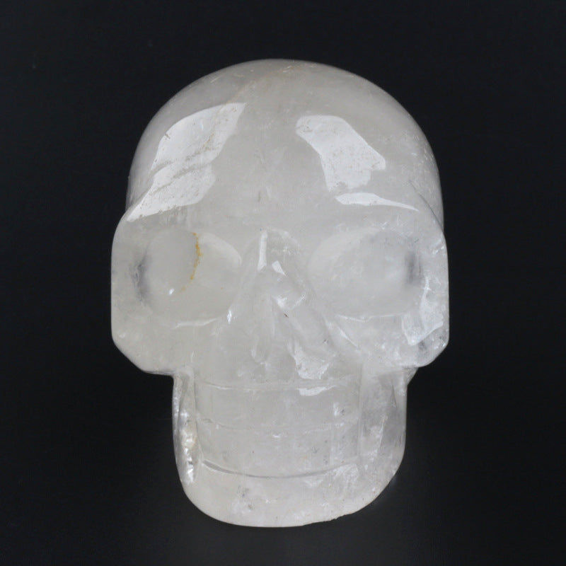 Decoración de calavera de cristal de cuarzo transparente de Olivenorma
