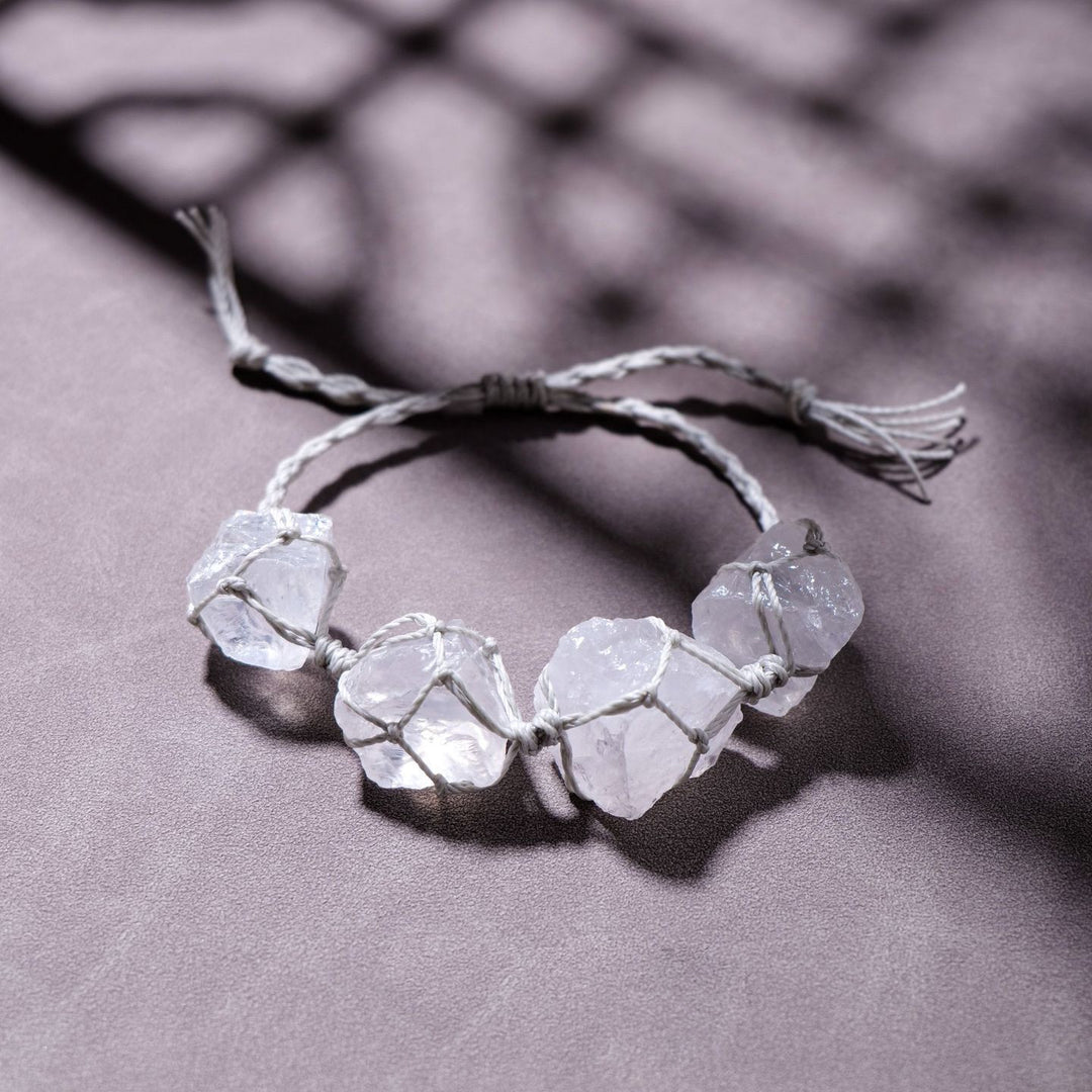 Pulsera de malla tejida a mano con cuerda de parafina natural de Olivenorma