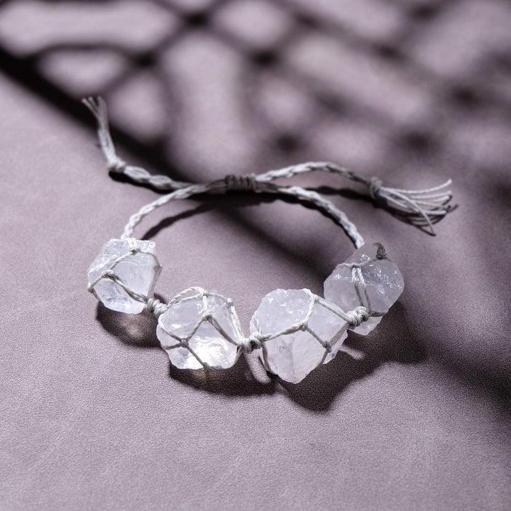 Pulsera de malla tejida a mano con cuerda de parafina natural de Olivenorma