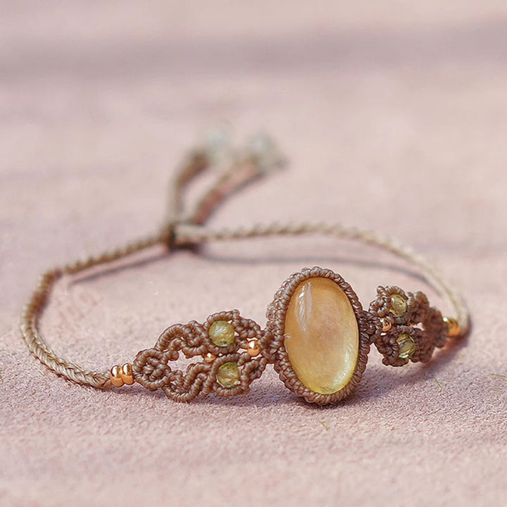 Pulsera tejida a mano de aguamarina lepidolita y charoita natural de Olivenorma