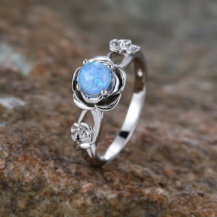 Anillo de ópalo exclusivo "Rosa del amor" de Olivenorma 