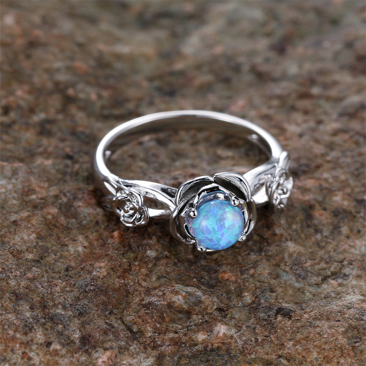 Anillo de ópalo exclusivo "Rosa del amor" de Olivenorma 