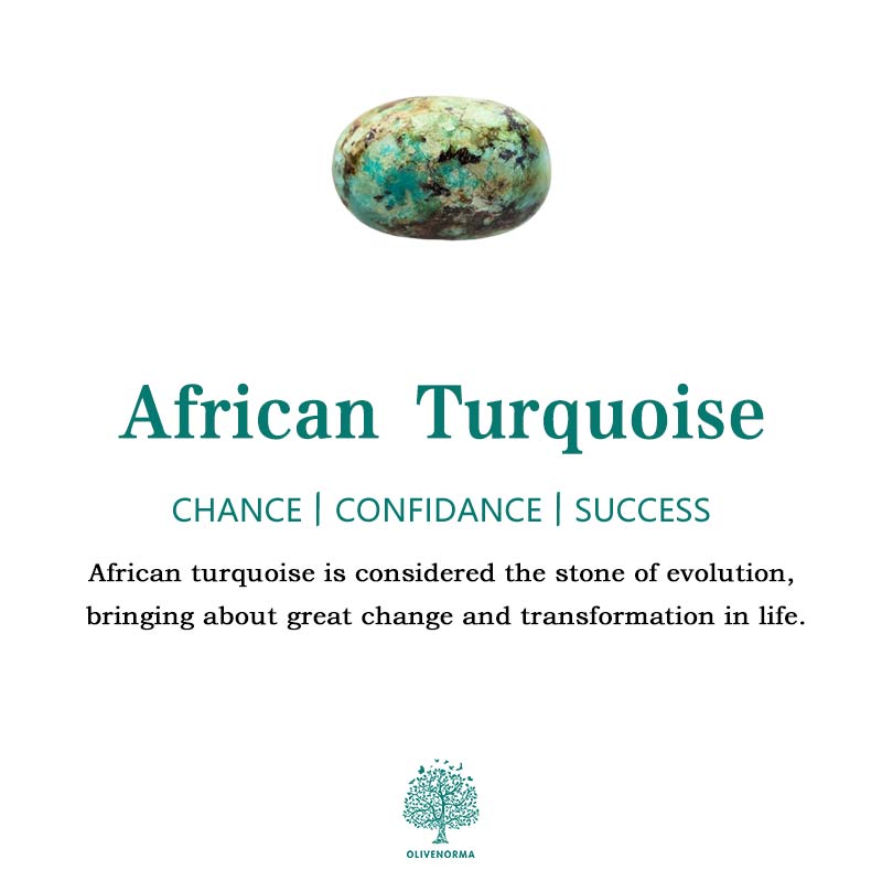 Anillo ajustable abierto con garra de aventurina verde y turquesa africana de Olivenorma