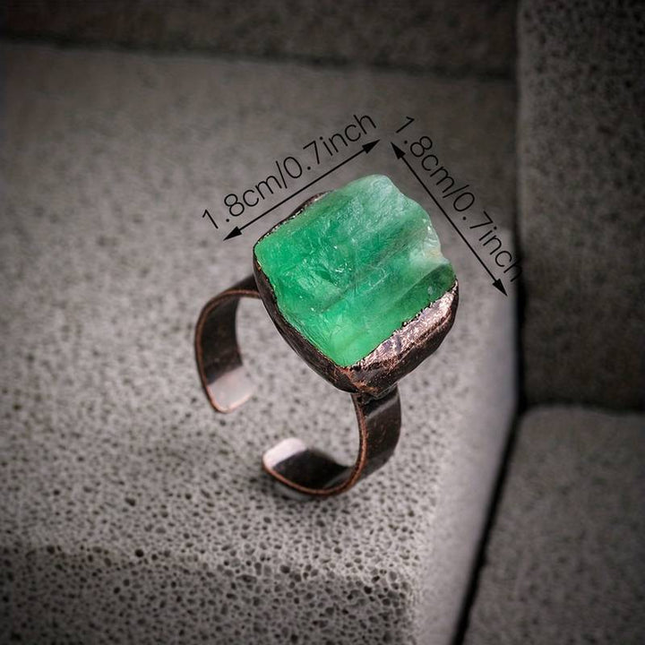 Anillo ajustable irregular de piedra cruda natural de Olivenorma , 1 pieza