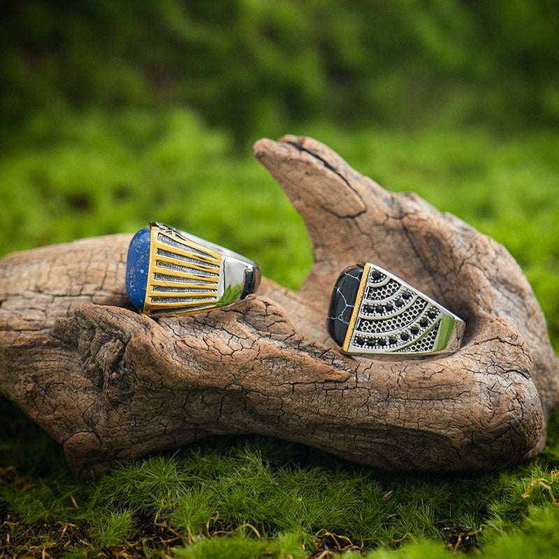 Anillo de piedra preciosa de guerrero turco "Triumph Return" de Olivenorma