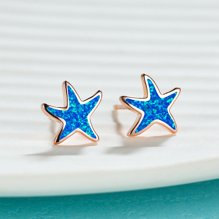 Pendientes de estrella de mar con ópalo azul de Olivenorma - image 8
