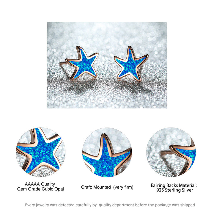 Pendientes de estrella de mar con ópalo azul de Olivenorma - image 11