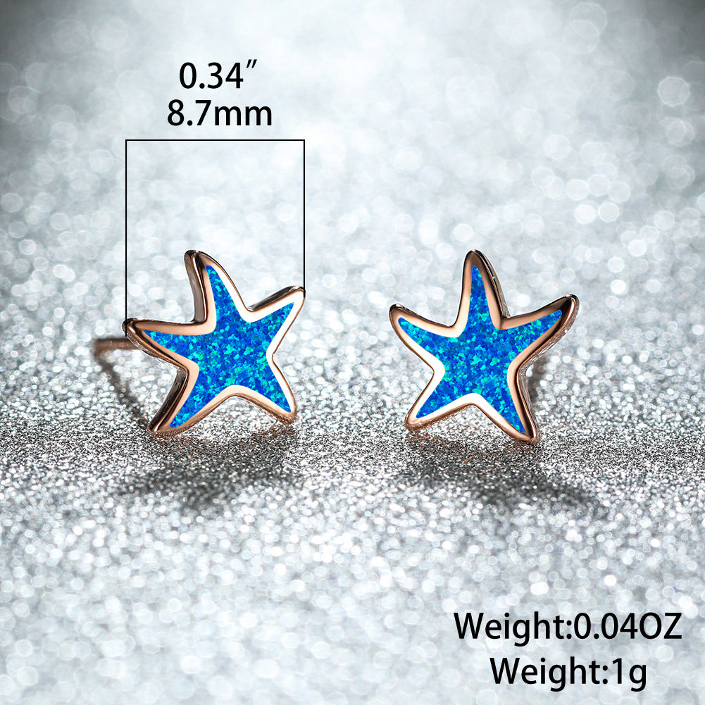 Pendientes de estrella de mar con ópalo azul de Olivenorma - image 10