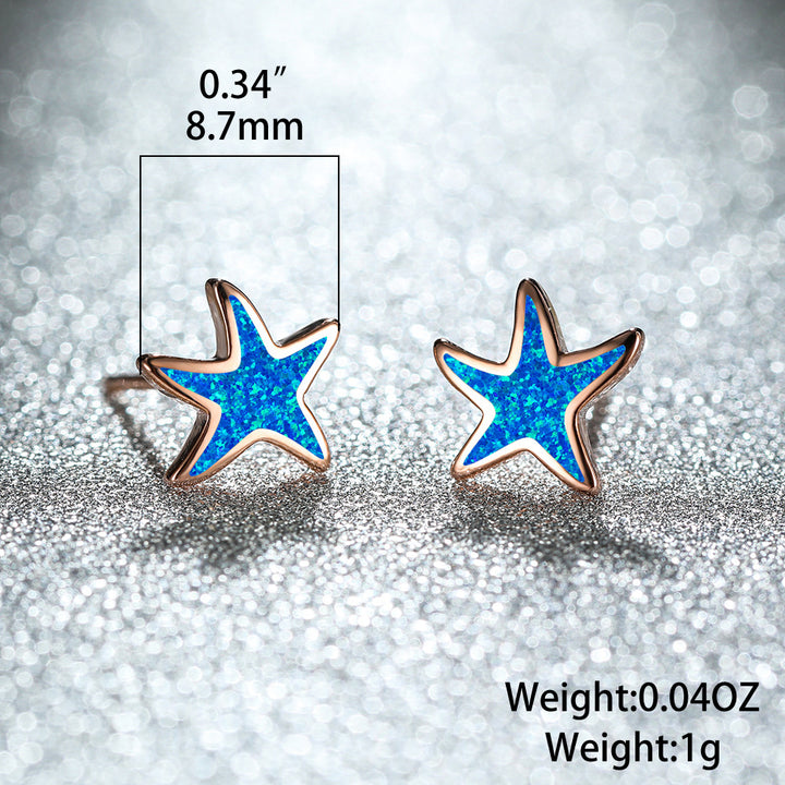 Pendientes de estrella de mar con ópalo azul de Olivenorma - image 10