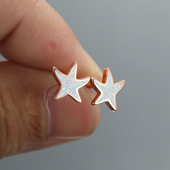 Pendientes de estrella de mar con ópalo azul de Olivenorma - image 19
