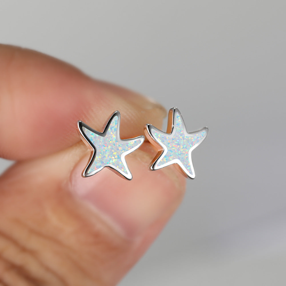 Pendientes de estrella de mar con ópalo azul de Olivenorma - image 13
