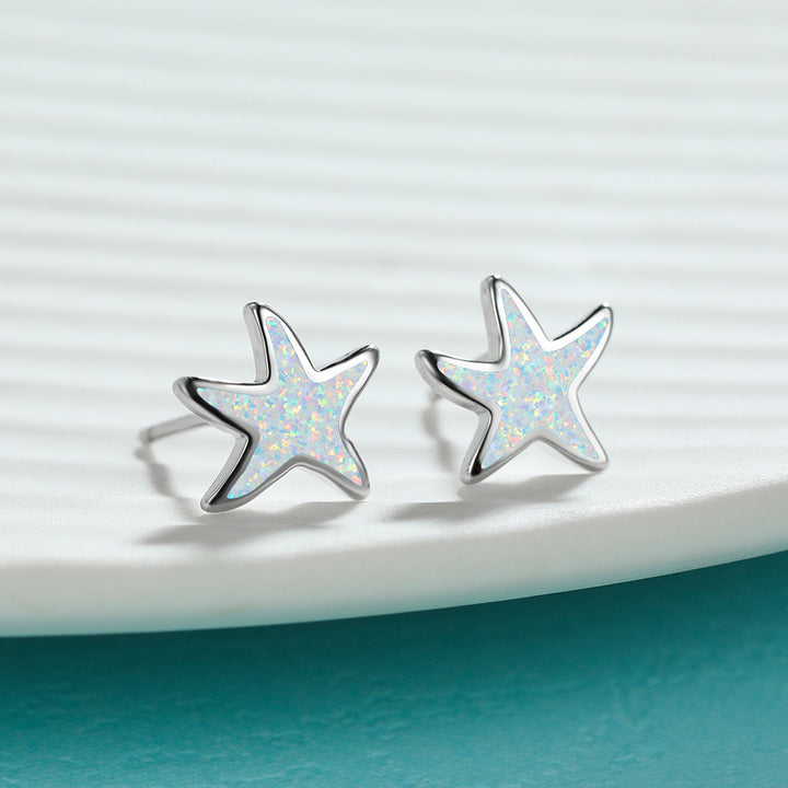 Pendientes de estrella de mar con ópalo azul de Olivenorma - image 14