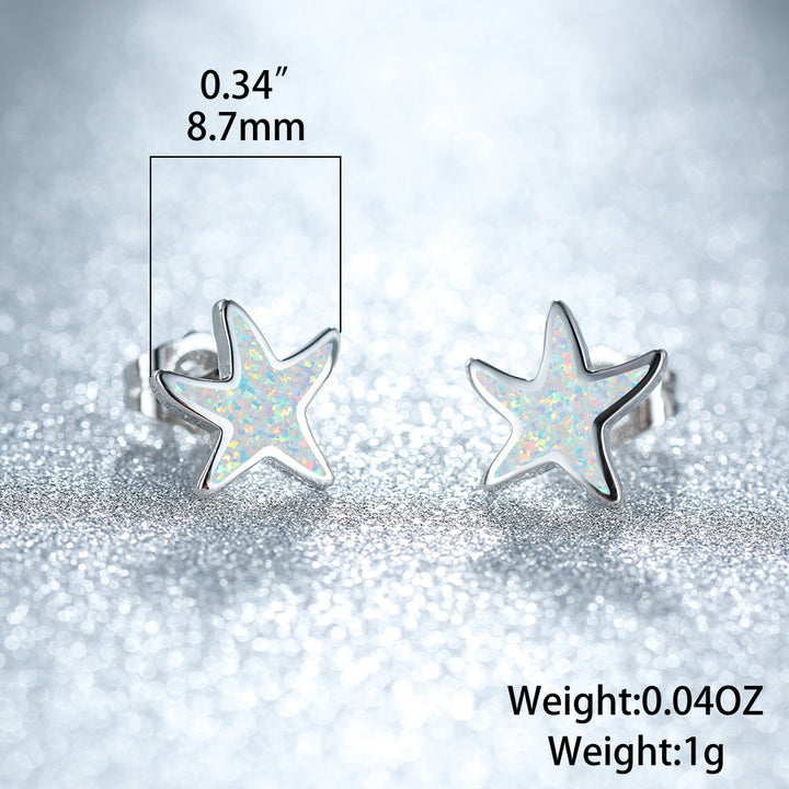 Pendientes de estrella de mar con ópalo azul de Olivenorma - image 16