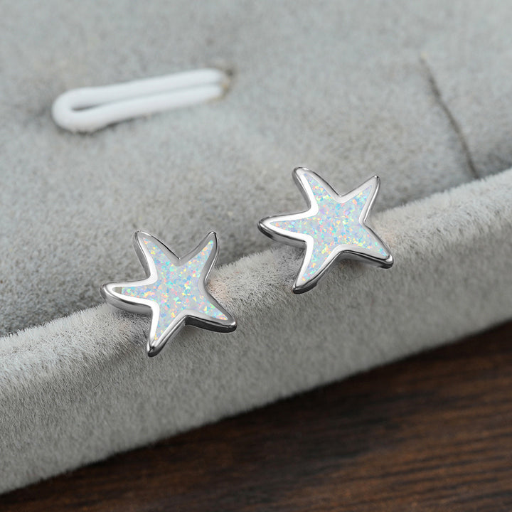 Pendientes de estrella de mar con ópalo azul de Olivenorma - image 15