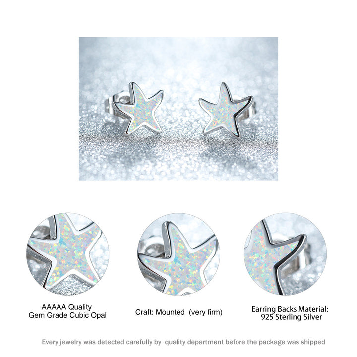 Pendientes de estrella de mar con ópalo azul de Olivenorma - image 17