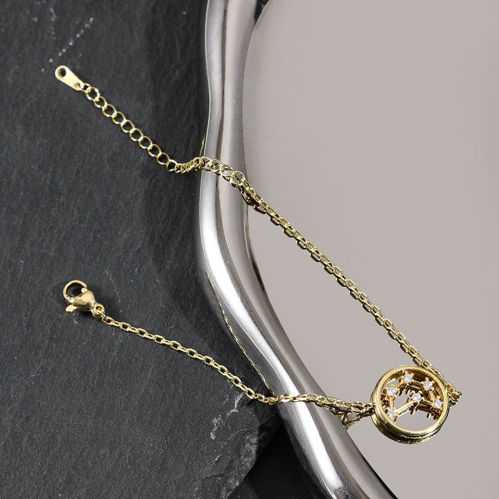 Pulsera de astrología del zodiaco con circonita blanca de Olivenorma