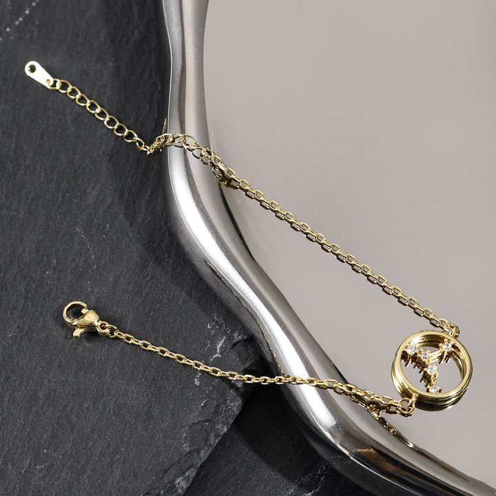 Pulsera de astrología del zodiaco con circonita blanca de Olivenorma