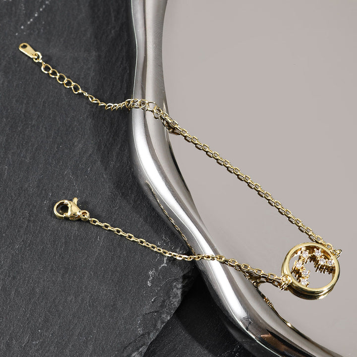 Pulsera de astrología del zodiaco con circonita blanca de Olivenorma