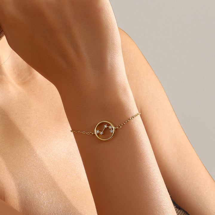 Pulsera de astrología del zodiaco con circonita blanca de Olivenorma