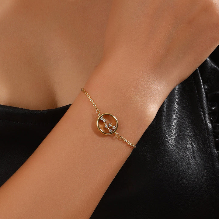 Pulsera de astrología del zodiaco con circonita blanca de Olivenorma
